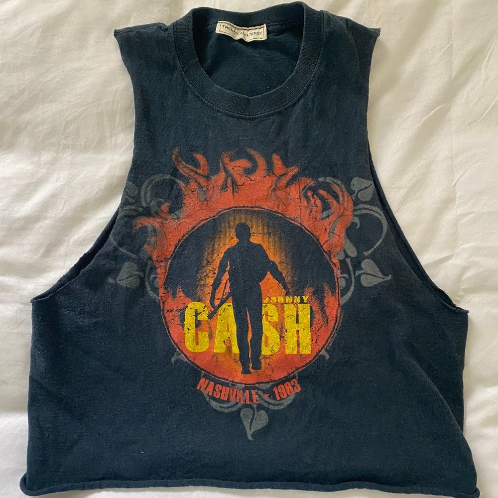 Vintage Johnny Cash Shirt with Cute Back